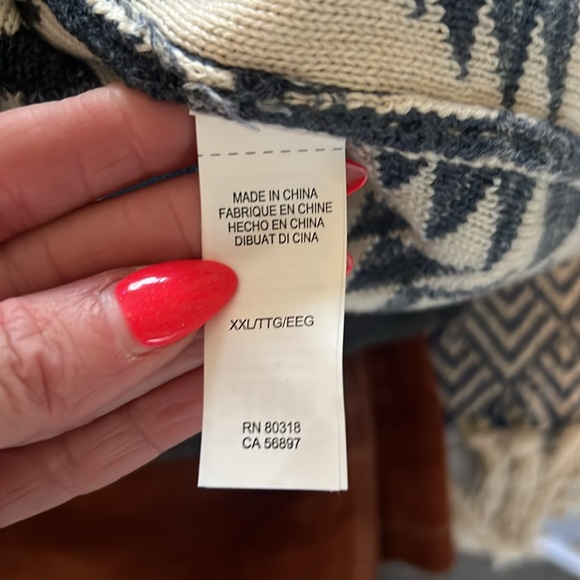 🍀 Lucky Brand Unisex Oversized Aztec Southwest Western Comfy Cadigan XXL NWT - Picture 6 of 6